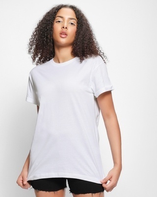 Shop Women's White Boyfriend T-shirt-Front