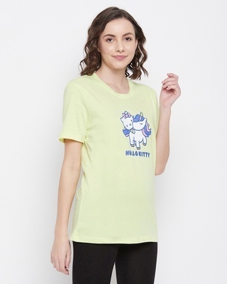 Shop Women's Yellow Hello Kitty Printed T-shirt-Front