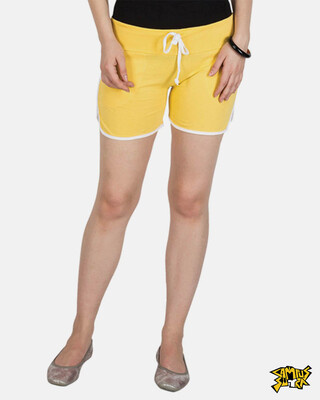 Shop Campus Sutra women's Yellow Shorts-Front
