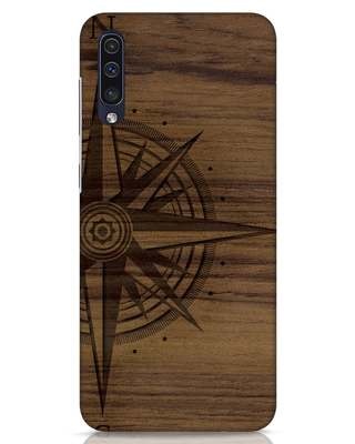 Shop Wood Compass Samsung Galaxy A50 Mobile Cover-Front