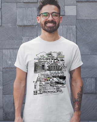 Shop Men's Bangalore Travel Doodle Premium Cotton T-shirt-Front
