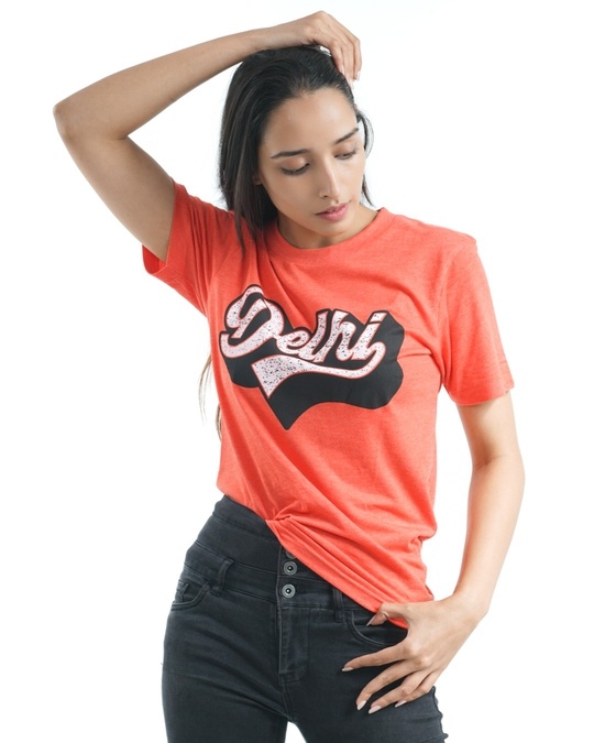 Shop Women's Red Curvey LogoT-shirt-Front