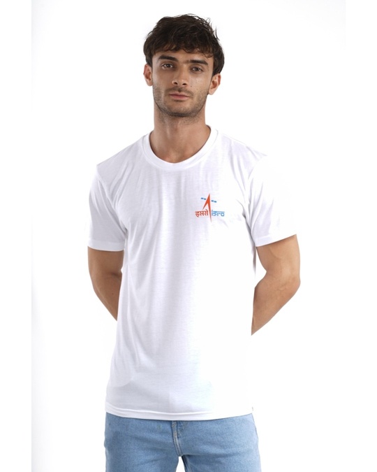 Buy Men's White ISRO Logo T-shirt-Official ISRO Collection Online at ...
