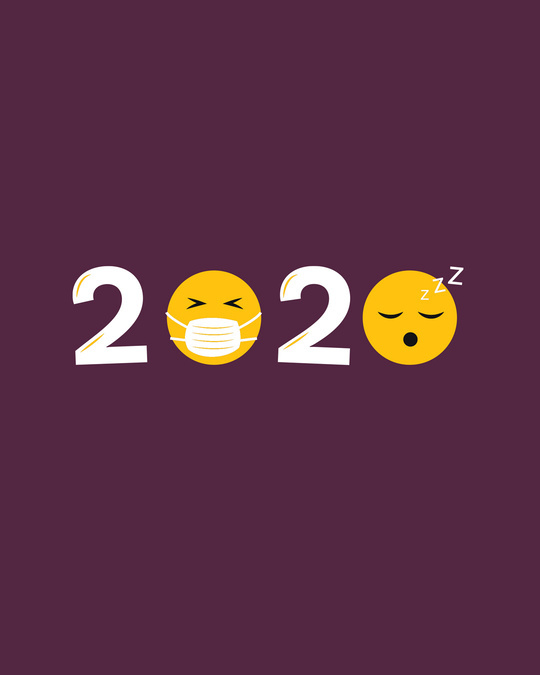 Shop 2020 Emojis Half Sleeve T-Shirt Deep Purple-Full