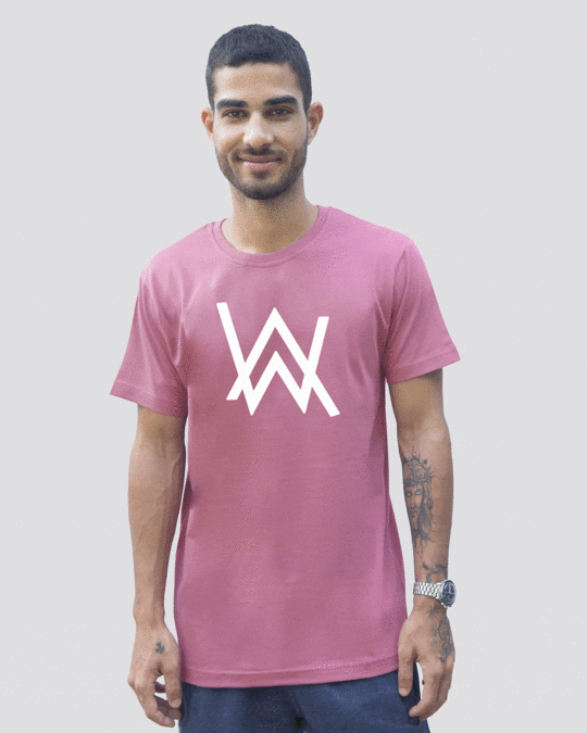 Shop A.W. Music Half Sleeve T-Shirt (GID) Frosty Pink-Front