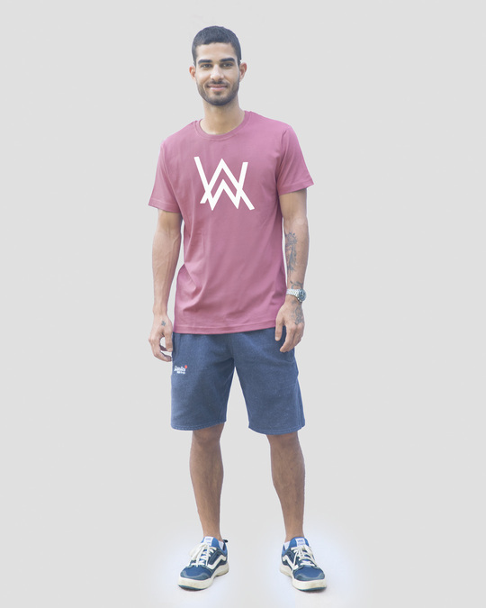 Shop A.W. Music Half Sleeve T-Shirt (GID) Frosty Pink-Full