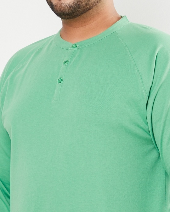 Shop Men's Green Plus Size Henley T-shirt