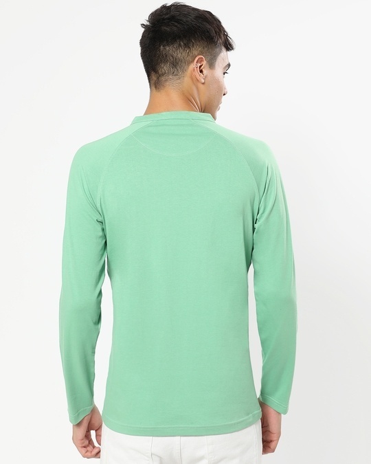 Shop Men's Green Henley T-shirt-Design