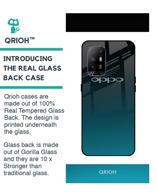 Shop Abstract Printed Premium Glass Cover for Oppo F19 Pro Plus (Shock Proof, Lightweight)-Back