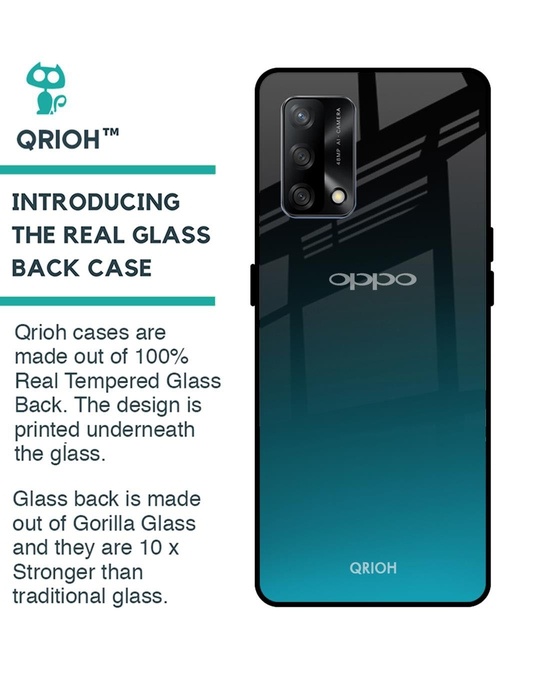 Shop Abstract Printed Premium Glass Cover for Oppo F19 (Shock Proof, Lightweight)-Back