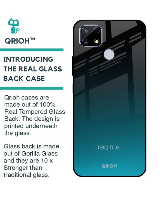 Shop Abstract Printed Premium Glass Cover for Realme C25 (Shock Proof, Lightweight)-Back
