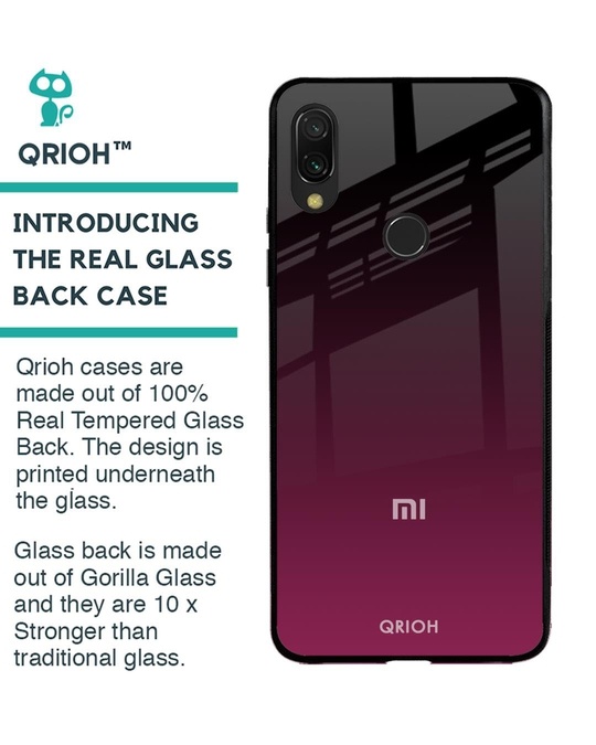 Shop Abstract Printed Premium Glass Cover for Xiaomi Redmi Note 7 Pro (Shock Proof, Lightweight)-Back