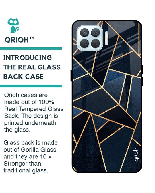 Shop Abstract Tiles Printed Premium Glass Cover for Oppo F17 Pro (Shock Proof, Lightweight)-Back