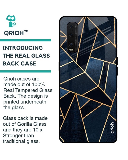 Shop Abstract Tiles Printed Premium Glass Cover for Oppo Find X2 (Shock Proof, Lightweight)-Back