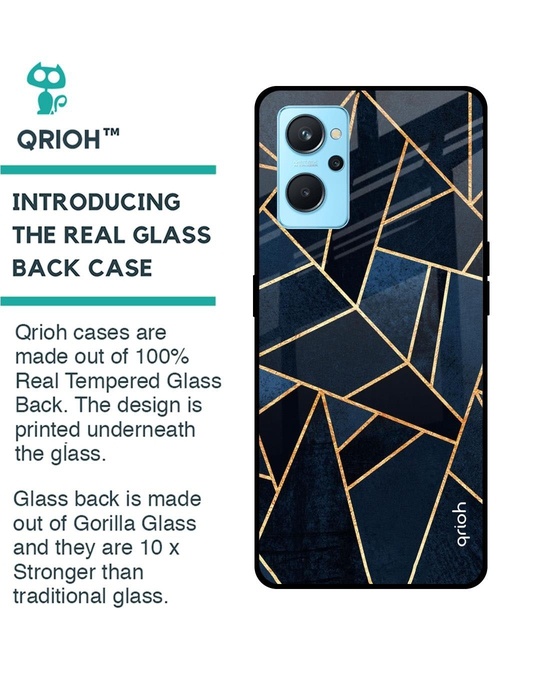 Shop Abstract Tiles Printed Premium Glass Cover for Realme 9i (Shock Proof, Lightweight)-Back