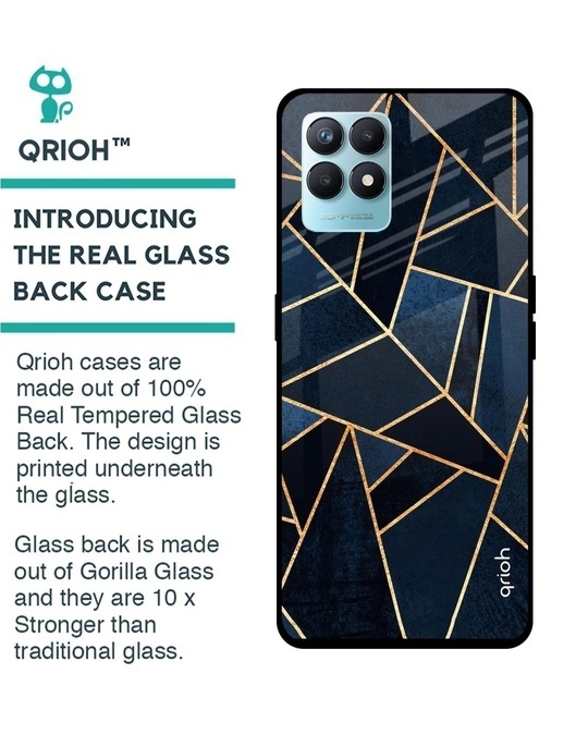 Shop Abstract Tiles Printed Premium Glass Cover for Realme Narzo 50 (Shockproof, Light Weight)-Back