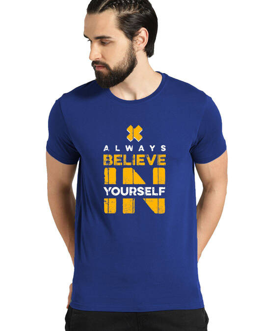 Shop Believe in Yourself Printed T-shirts for Men's-Front