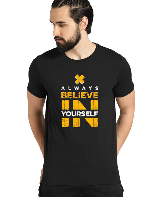 Shop Believe in Yourself Printed T-shirt for Men's