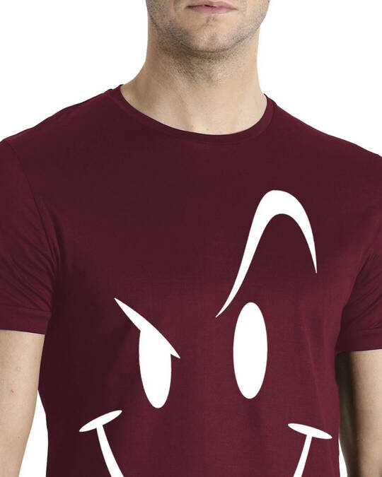Shop Men's Cotton Smiley Design Printed Half Sleeve T-shirt-Full