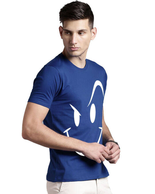 Shop Men's Cotton Smiley Design Printed Half Sleeve T-shirt-Design