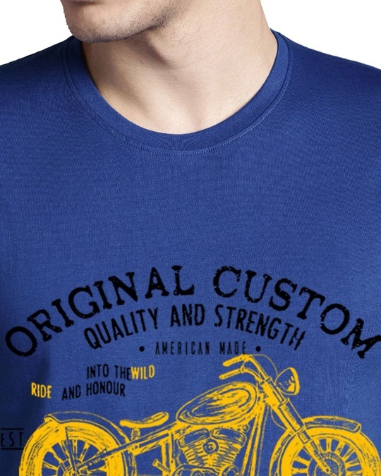 Shop Men's Custom Biker Rider Printed Cotton T-shirt-Back