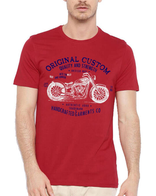 Shop Men's Custom Biker Rider Printed Cotton T-shirt