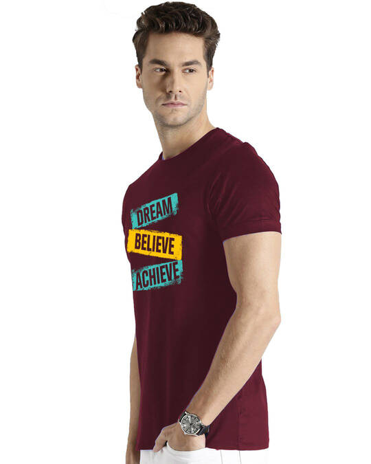 Shop Men's Marooon Regular Fit T-shirt-Design