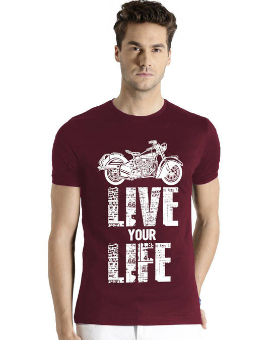 Shop Men's Maroon Regular Fit T-shirt-Front