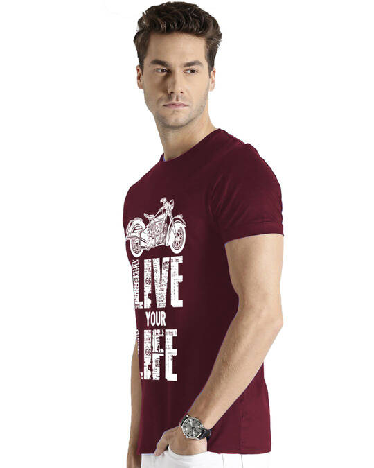 Shop Men's Maroon Regular Fit T-shirt-Design