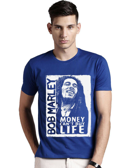 Shop Men's Blue Graphic Print Regular Fit T-shirt