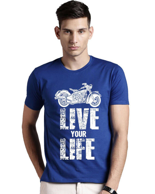 Shop Men's Blue Regular Fit T-shirt