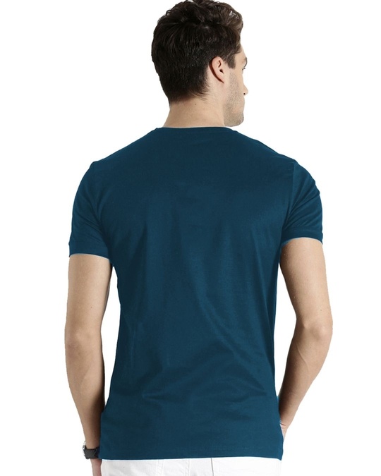 Shop Men's Blue USA American Flag Printed Cotton T-shirts-Back