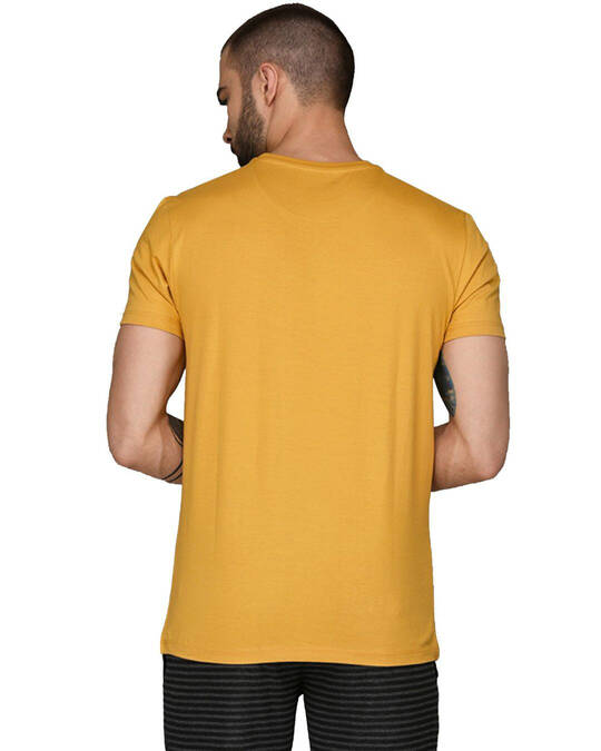 Shop Men's Yellow USA Flag Printed Cotton T-shirt-Back