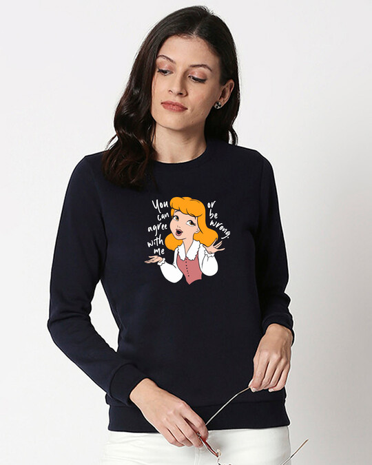 Shop Agree With Me Fleece Sweatshirt (DL) Navy Blue-Front