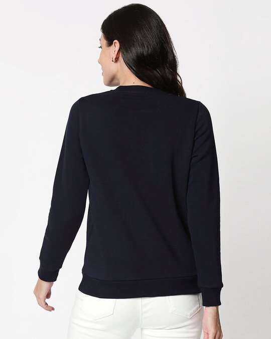 Shop Agree With Me Fleece Sweatshirt (DL) Navy Blue-Back
