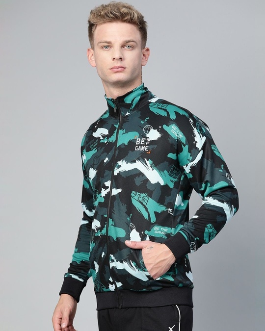 Shop Men Multicolor Abstract Slim Fit Jacket-Design