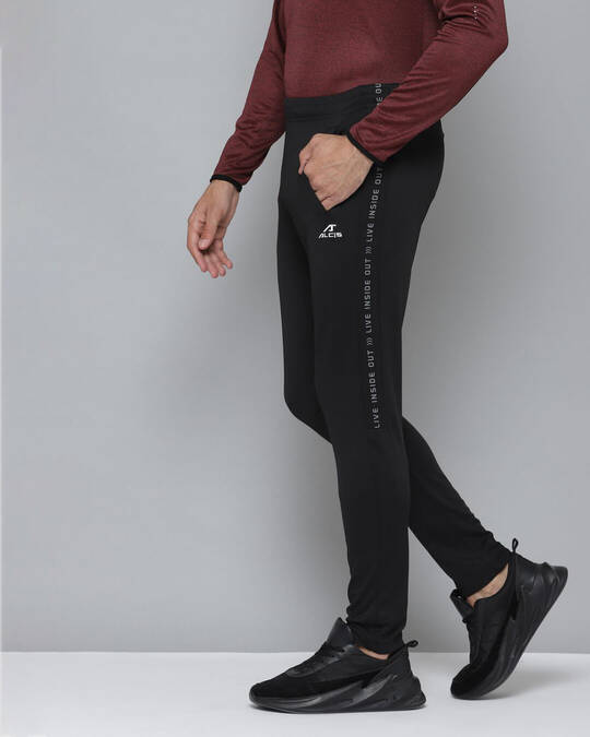 Shop Men Black Solid Regular Fit Track Pants-Full
