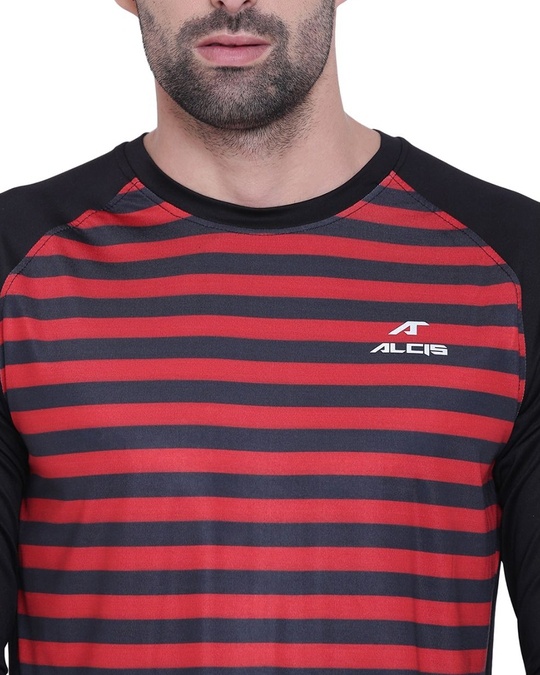 Shop Men's Multicolor Striped Slim Fit T-shirt-Full