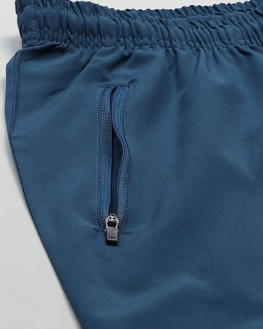 Shop Men Blue Solid Slim Fit Knitted Track Pants