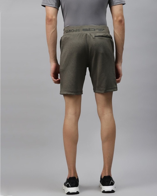 Shop Men Charcoal Grey Solid Slim Fit Training Shorts-Back