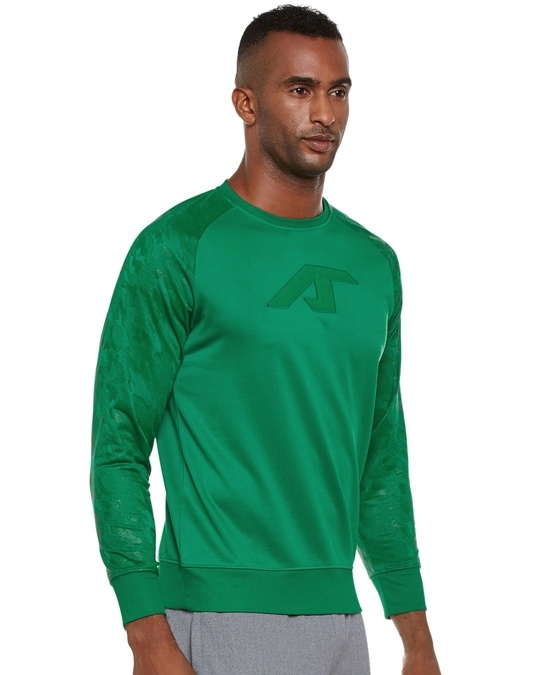Shop Men Green Slim Fit Sweatshirt-Full