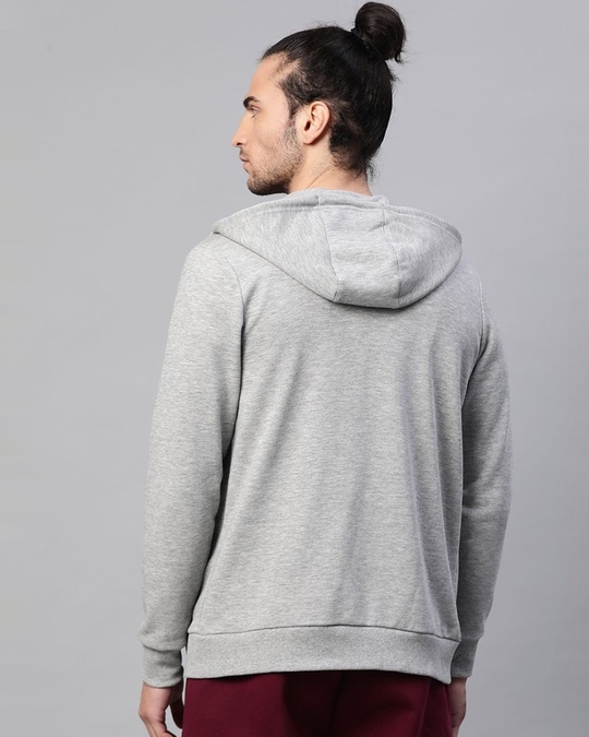 Shop Men Grey Slim Fit Sweatshirt-Back