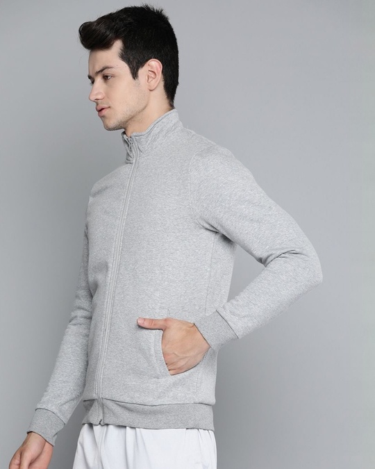 Shop Men Grey Slim Fit Sweatshirt-Design