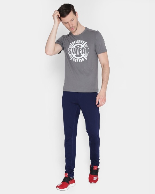 Shop Men's Grey Printed Slim Fit T-shirt