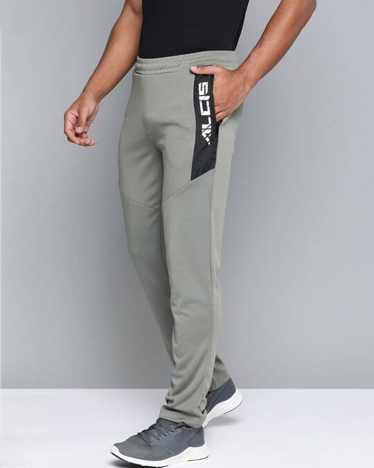 Shop Men Grey Slim Fit Solid Running Track Pants-Design
