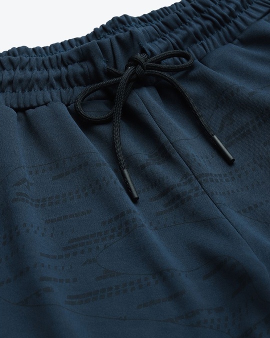 Shop Men Navy Blue Black Printed Slim Fit Sports Shorts-Full