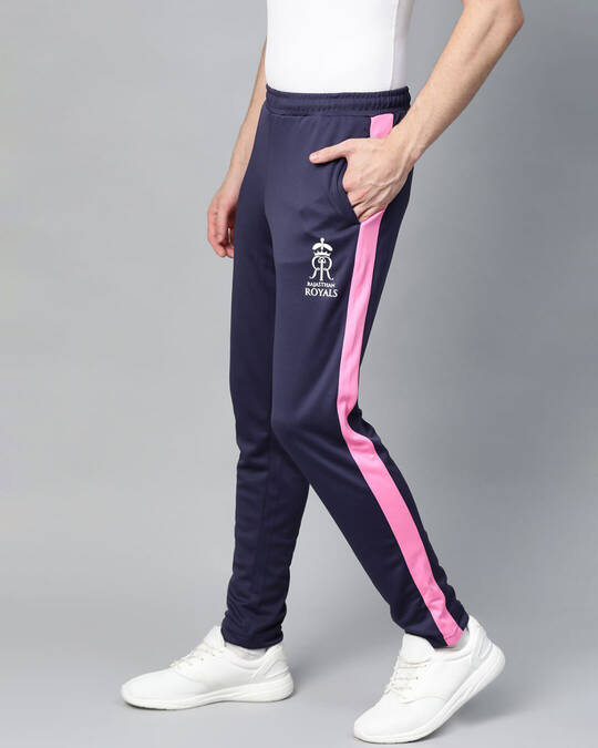Shop Men's Navy Blue Solid Rajasthan Royal Slim Fit Track Pants