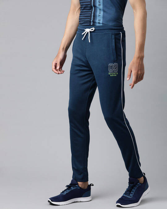 Buy Men's Navy Blue Solid Track Pants for Men Blue Online at Bewakoof