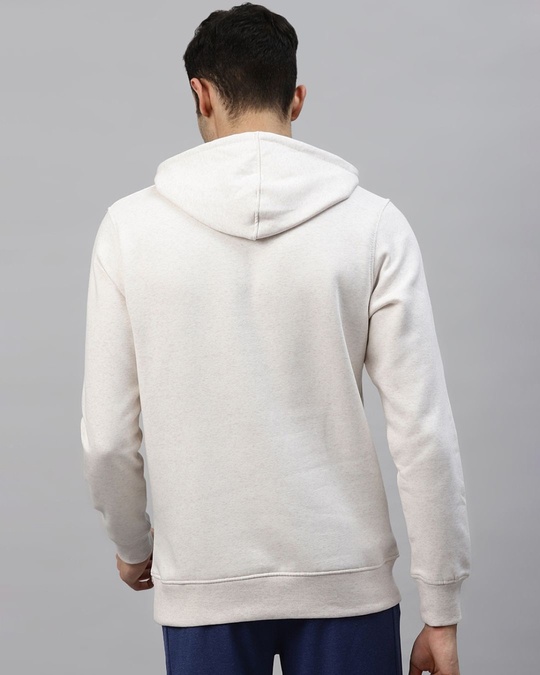 Shop Men White Color Block Slim Fit Sweatshirt-Back