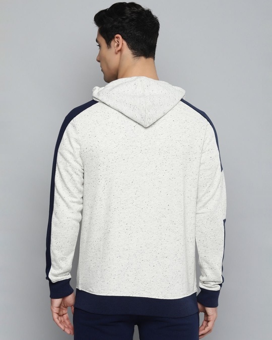 Shop Men White Printed Slim Fit Sweatshirt-Back
